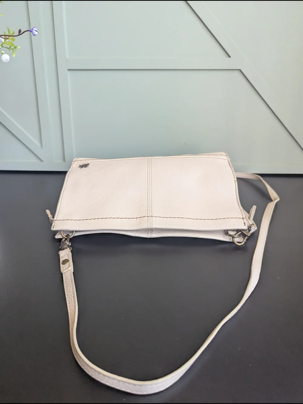 The Sak Cream Leather Crossbody Bag